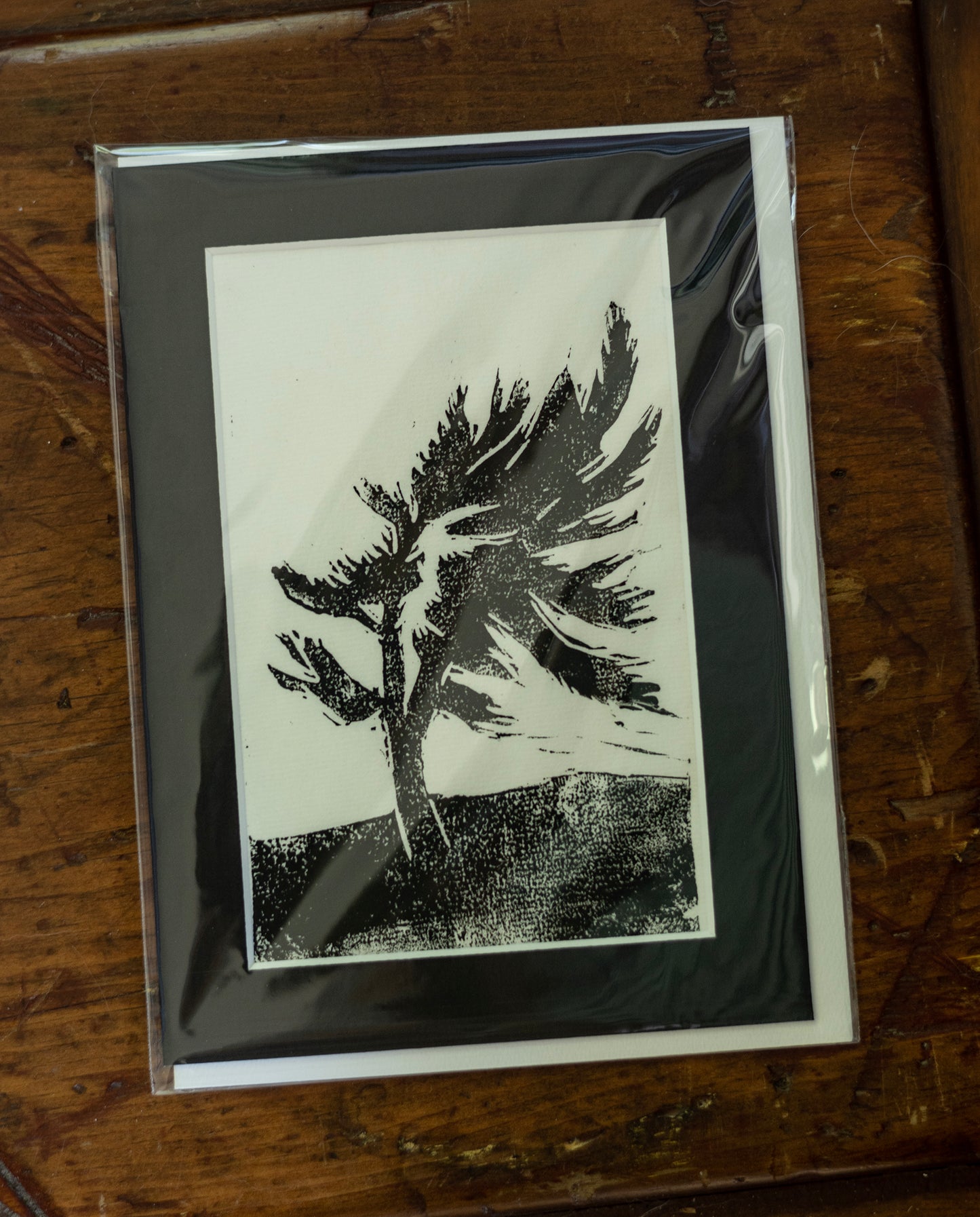 Handprinted card - Killbear tree