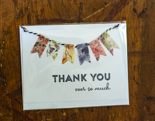 Thank you card - colourful bunting